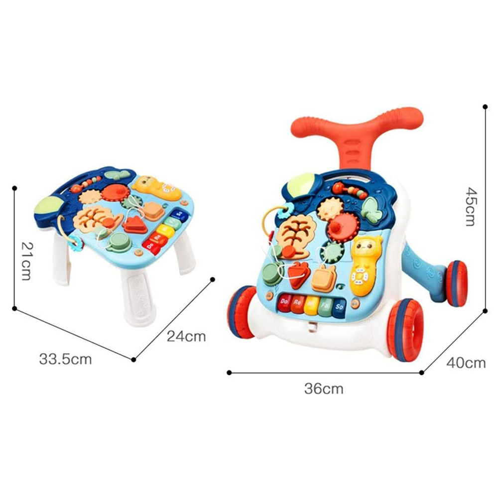 Antemergator Multifunctional 5-in-1 Homio – Masa Interactiva Detasabila, Lumini si Sunete, Panou Muzical, Moduri Senzoriale de Joaca, Albastru [4]