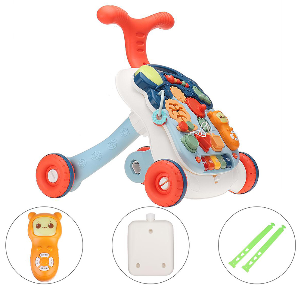 Antemergator Multifunctional 5-in-1 Homio – Masa Interactiva Detasabila, Lumini si Sunete, Panou Muzical, Moduri Senzoriale de Joaca, Albastru [3]