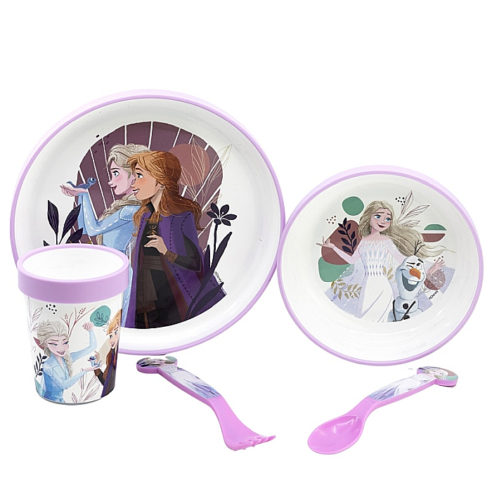 Set veselă 5 piese, anti-alunecare, fără BPA, compatibil la microunde, Trust, Frozen [2]