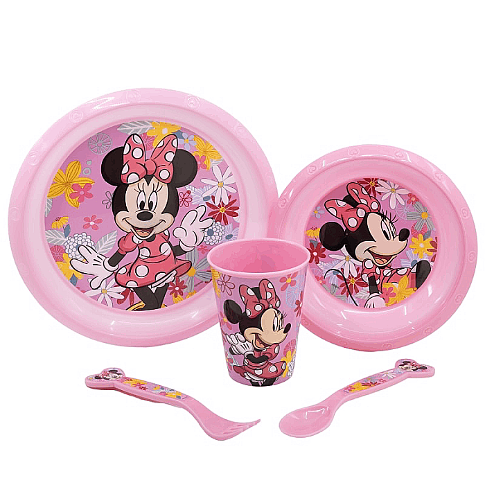 Set 5 piese pentru servit masă, plastic, fără BPA, multicolor, Sping, Minnie Mouse, Disney [2]