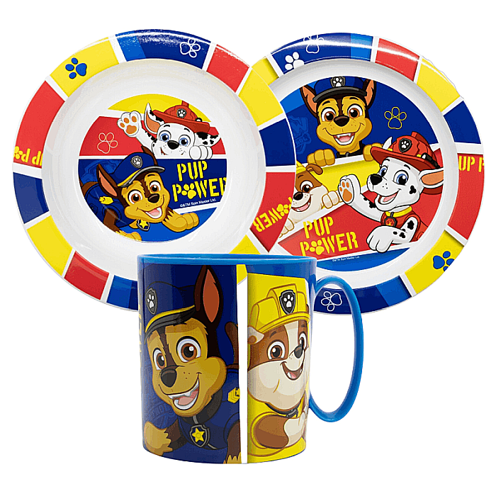 Set 3 piese pentru servit masă, plastic, fără BPA, multicolor, utilizabil la microunde, Boys, Paw Patrol [1]