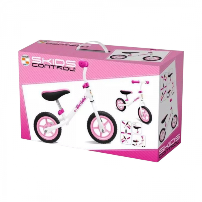 Bicicleta fara pedale pentru copii, roz, varsta 2-4 ani, cadru metalic, sa reglabila, manere anti-strivire [3]