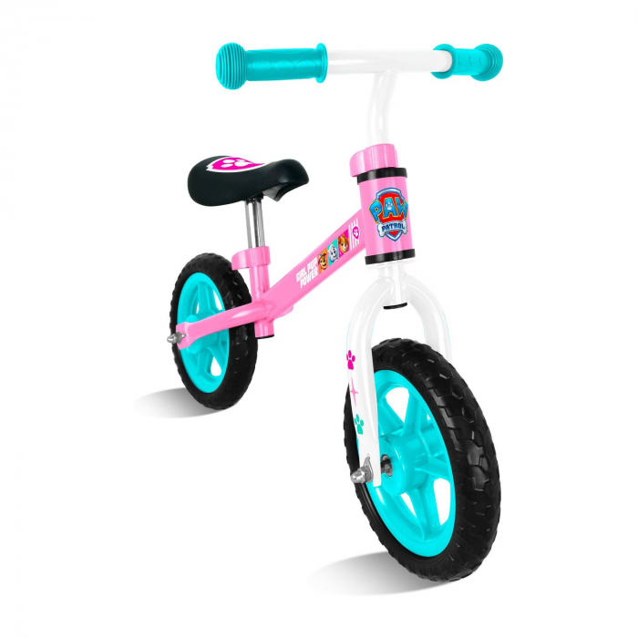 Bicicleta fara pedale pentru copii, roz, varsta 2-4 ani, cadru metalic, sa reglabila, manere anti-strivire, Paw Patrol [2]