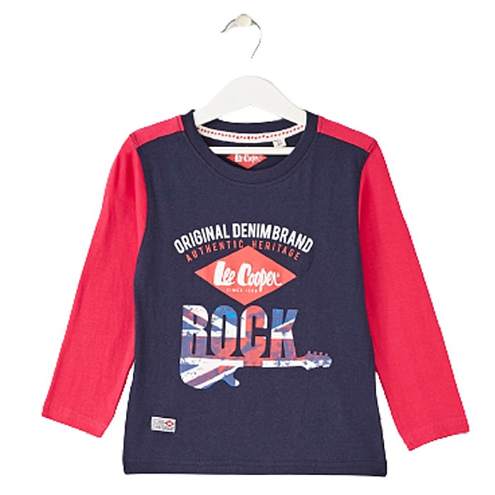 Tricou cu maneca lunga, 100% bumbac, albastru, Rock, Lee Cooper [1]