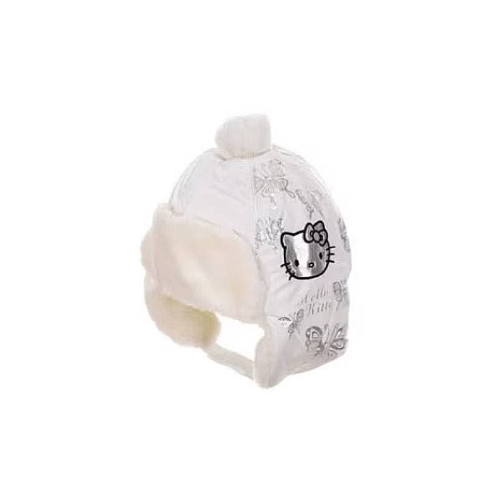 Căciulă blană Hello Kitty fluturi cu urechi Alb [2]
