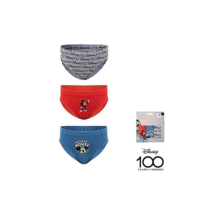 Set 3 chiloți pentru băieți, 100 % bumbac, multicolor, Disney 100, Mickey Mouse [2]