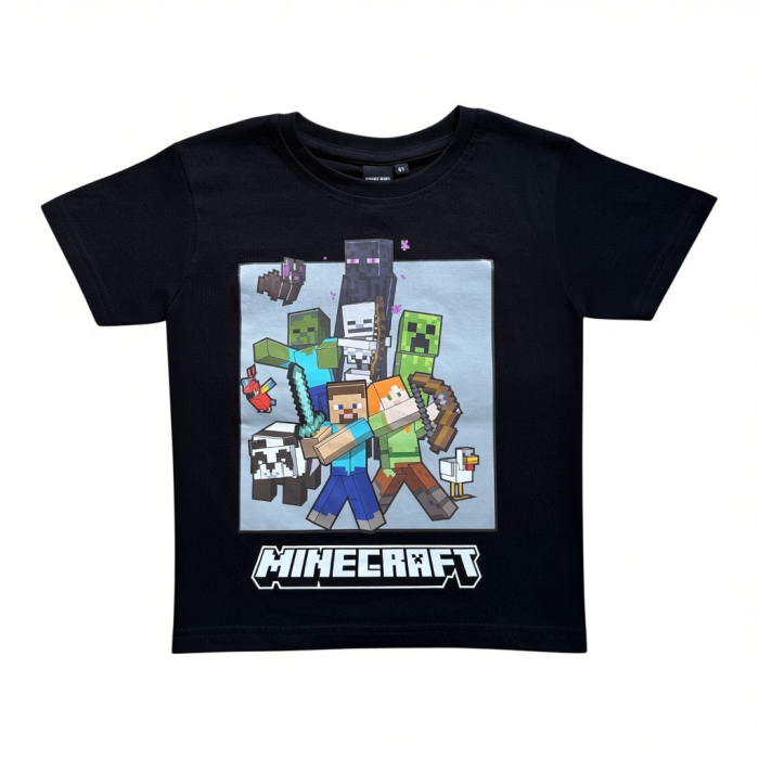 Compleu copii, 2 piese, mânecă scurtă, 100% bumbac, verde, Minecraft [2]