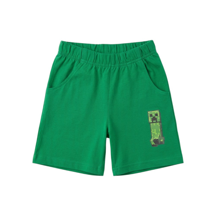 Compleu copii, 2 piese, mânecă scurtă, 100% bumbac, verde, Minecraft [3]