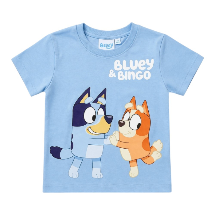 Compleu copii, 2 piese, mânecă scurtă, 100% bumbac, albastru, Bluey [2]