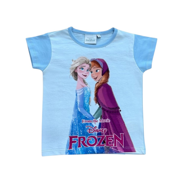 Compleu copii, 2 piese, mânecă scurtă, 100% bumbac, albastru, Frozen [2]