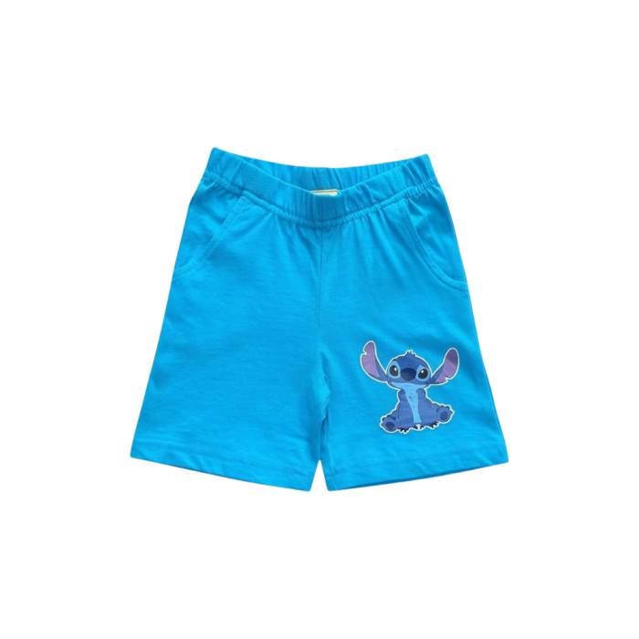 Compleu copii, 2 piese, mânecă scurtă, 100% bumbac, albastru, Stitch [3]