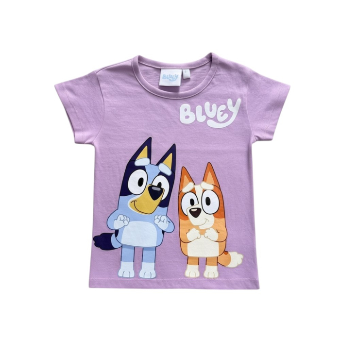 Compleu copii, 2 piese, mânecă scurtă, 100% bumbac, mov, Bluey [2]