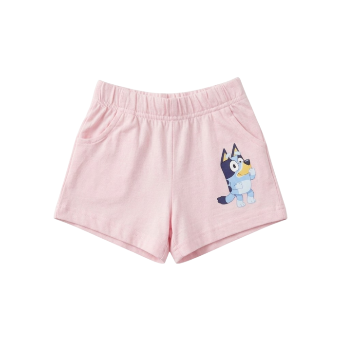 Compleu copii, 2 piese, mânecă scurtă, 100% bumbac, roz, Bluey [3]