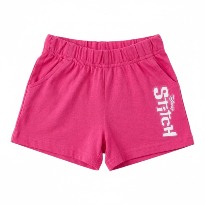 Compleu copii, 2 piese, mânecă scurtă, 100% bumbac, roz, Stitch, Disney [3]