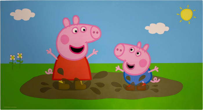Cutie depozitare pentru jucării din MDF, 56x30x30 cm, albastru, Peppa Pig [5]