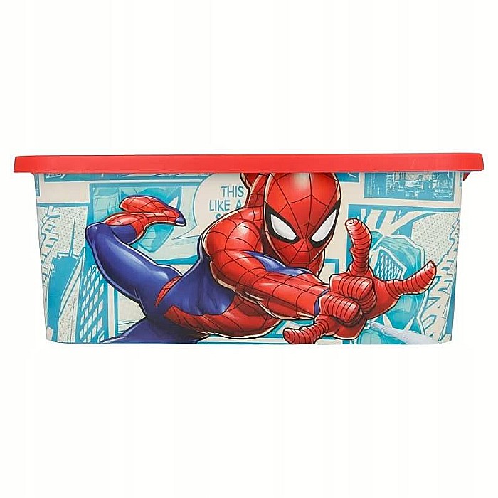 Cutie pentru jucării, Spiderman, Plastic, 13 l, Roșu/Albastru [3]