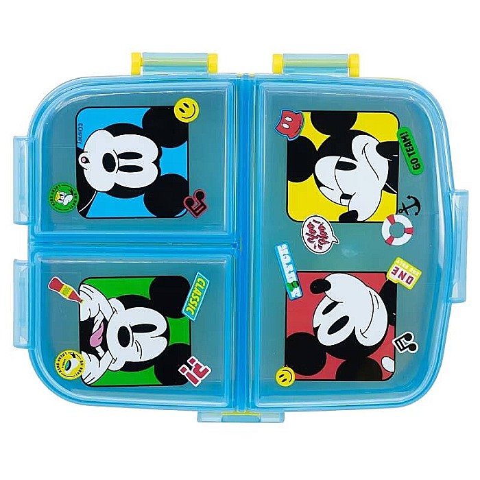 Cutie sandwich, cu patru compartimente, multicolor, fără BPA, Fun-Tastic, Mickey Mouse, Disney [4]