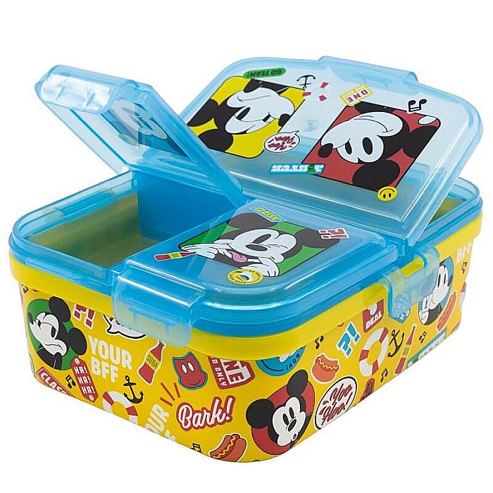 Cutie sandwich, cu patru compartimente, multicolor, fără BPA, Fun-Tastic, Mickey Mouse, Disney [3]