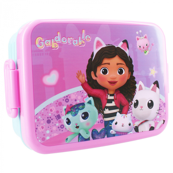 Cutie sandwich multicolor, fara BPA, cu garnitura si inchidere ermetica, 16x13x5 cm, Gabby's Dollhouse [1]