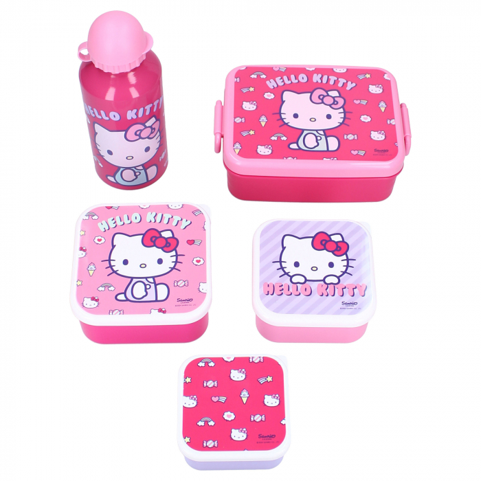 Cutie sandwich multicolor, fara BPA, cu garnitura si inchidere ermetica, 16x13x5 cm, Hello Kitty [6]