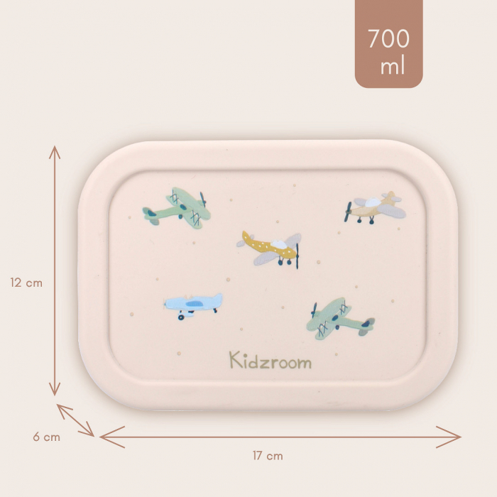 Cutie sandwich multicompartimente, din silicon, 17x12x6 cm, rezistenta la microunde si masina de spalat vase, Kidzroom Small Talk [5]
