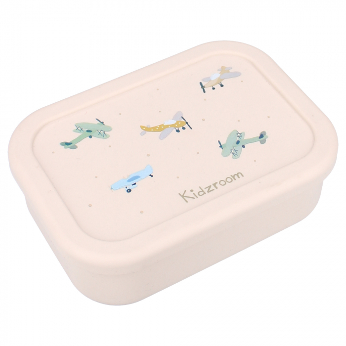 Cutie sandwich multicompartimente, din silicon, 17x12x6 cm, rezistenta la microunde si masina de spalat vase, Kidzroom Small Talk [1]