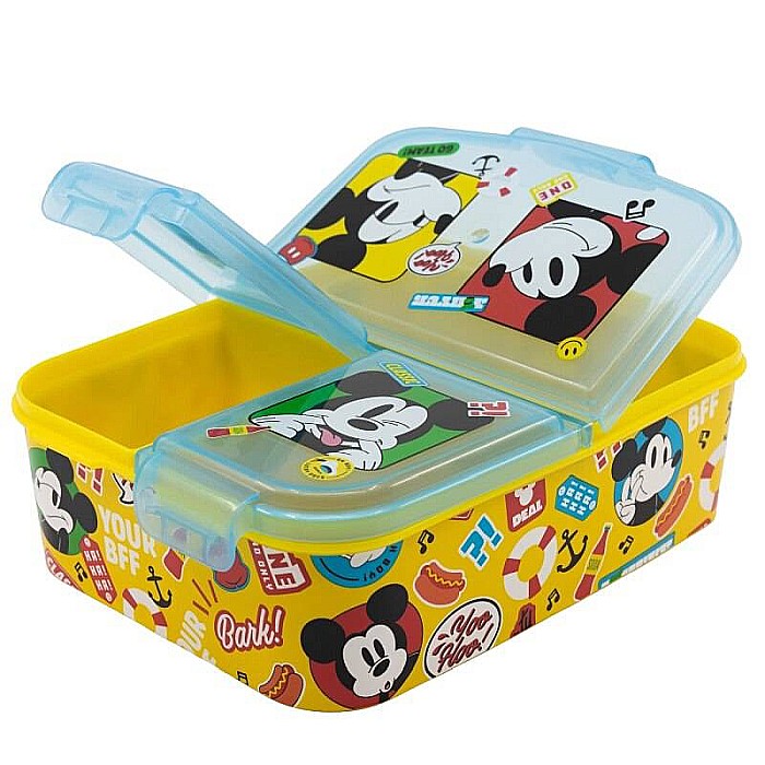 Cutie sandwich, multicompartimente, multicolor, fără BPA, Fun-tastic, Mickey Mouse, Disney [2]