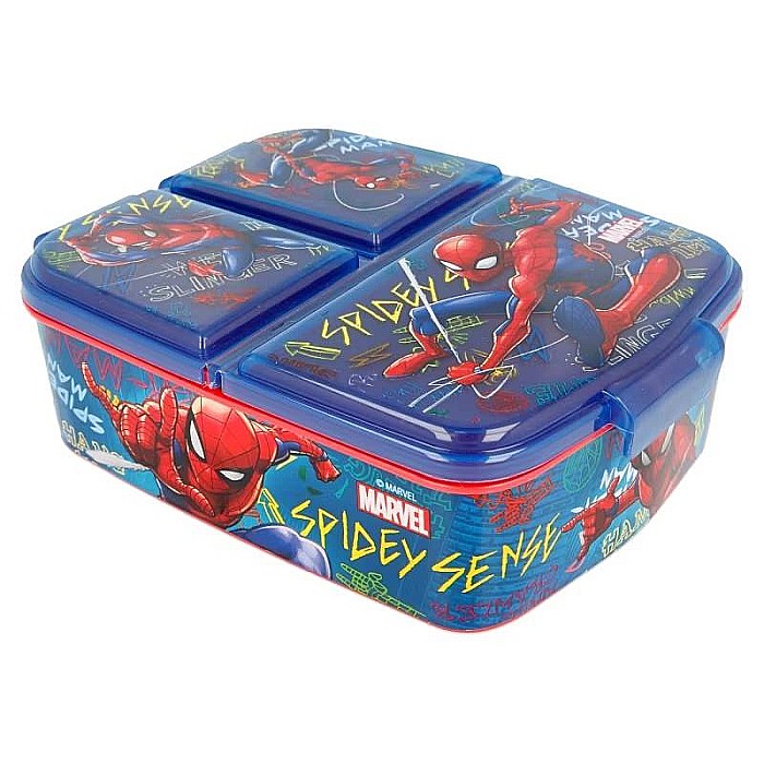 Cutie sandwich dreptunghiulară multicompartimentată Spiderman, Graffiti,19,5x16,5x6,7 cm Multicolor [3]
