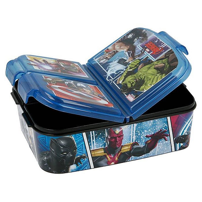 Cutie sandwich, multicompartimente, pentru copii, multicolor, fără BPA, Avengers [3]