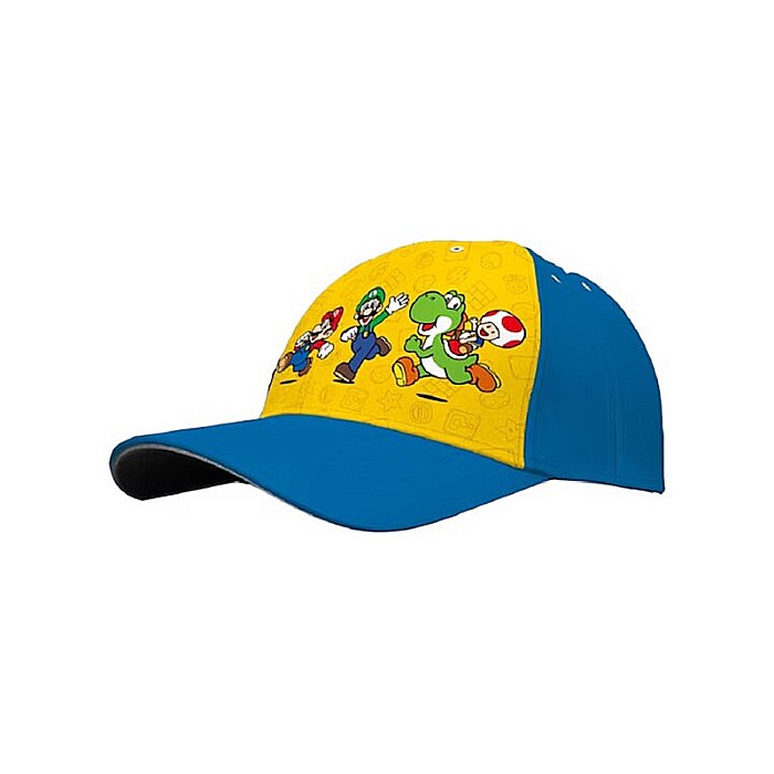Șapcă copii, albastru/galben, bumbac, Super Mario [1]