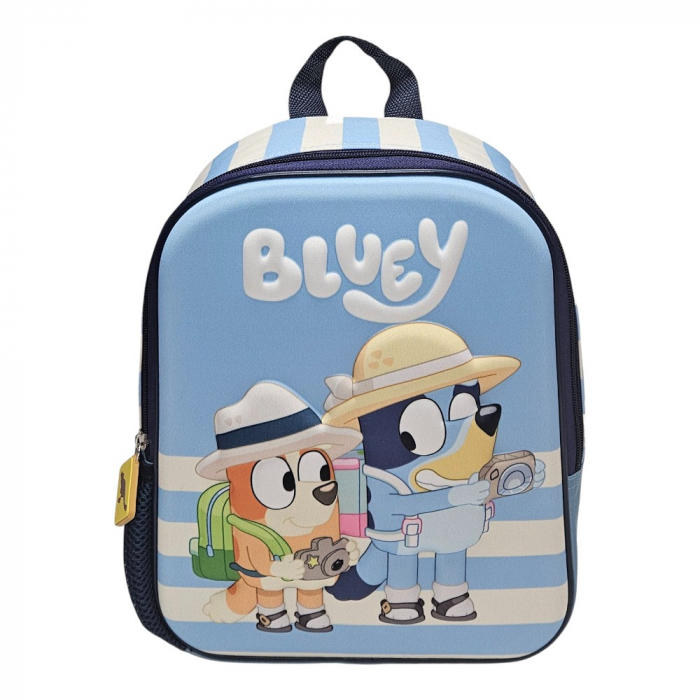 Ghiozdan 3D, 29x24x12 cm, multicolor, bretele ajustabile si captusite, Tourist, Bluey [1]