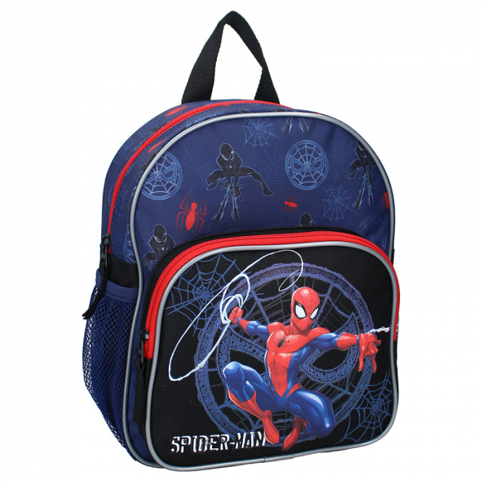 Ghiozdan copii, 29 x 23 x 10 cm, cu doua compartimente, buzunare laterale, multicolor, bretele ergonomice, intarite si ajustabile, Fight Against Wrong, Spiderman [1]