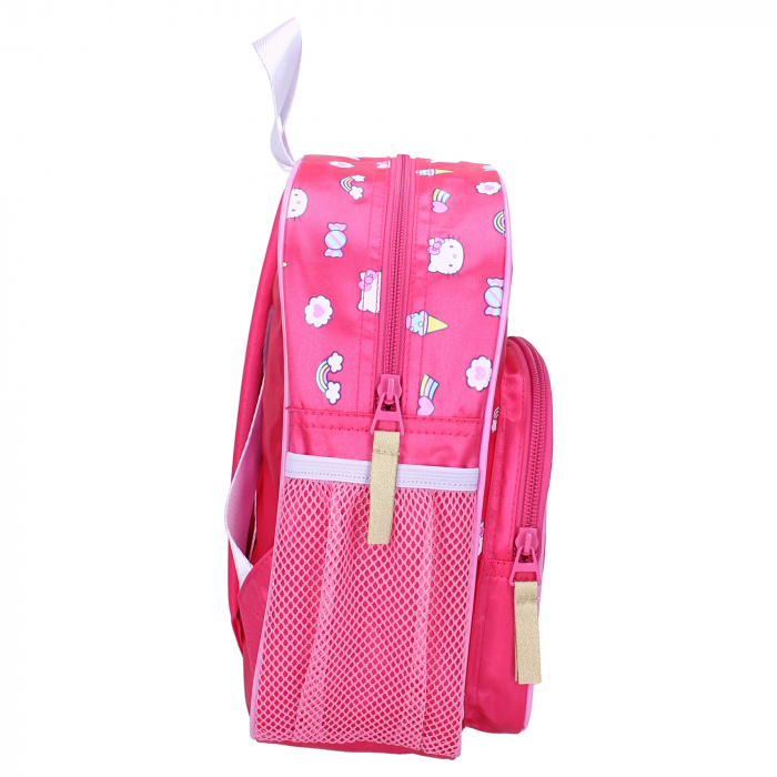 Ghiozdan copii, 29x23x10 cm, cu doua compartimente, buzunare laterale, multicolor, bretele ergonomice, intarite si ajustabile, Follow The Rainbow, Hello Kitty [3]