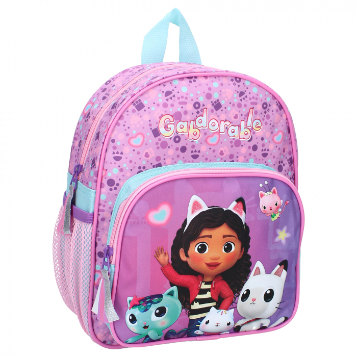 Ghiozdan copii, 29x23x10 cm, cu doua compartimente, buzunare laterale, multicolor, bretele ergonomice, intarite si ajustabile, Unlimited Adventure, Gabby's Dollhouse [1]