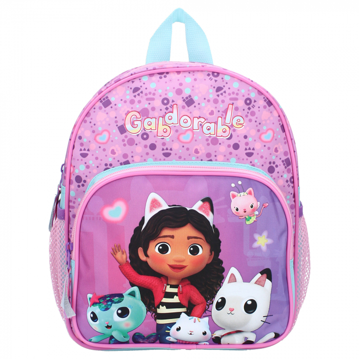 Ghiozdan copii, 29x23x10 cm, cu doua compartimente, buzunare laterale, multicolor, bretele ergonomice, intarite si ajustabile, Unlimited Adventure, Gabby's Dollhouse [2]