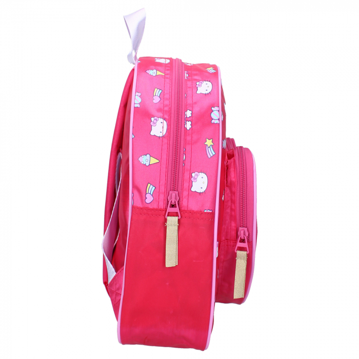 Ghiozdan copii, 30x25x11 cm, cu doua compartimente, multicolor, bretele ergonomice, intarite si ajustabile, Follow The Rainbow, Hello Kitty [3]