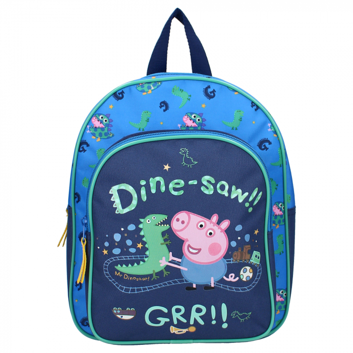 Ghiozdan copii, 30x25x11 cm, cu doua compartimente, multicolor, bretele ergonomice, intarite si ajustabile, Play With George, Peppa Pig [2]