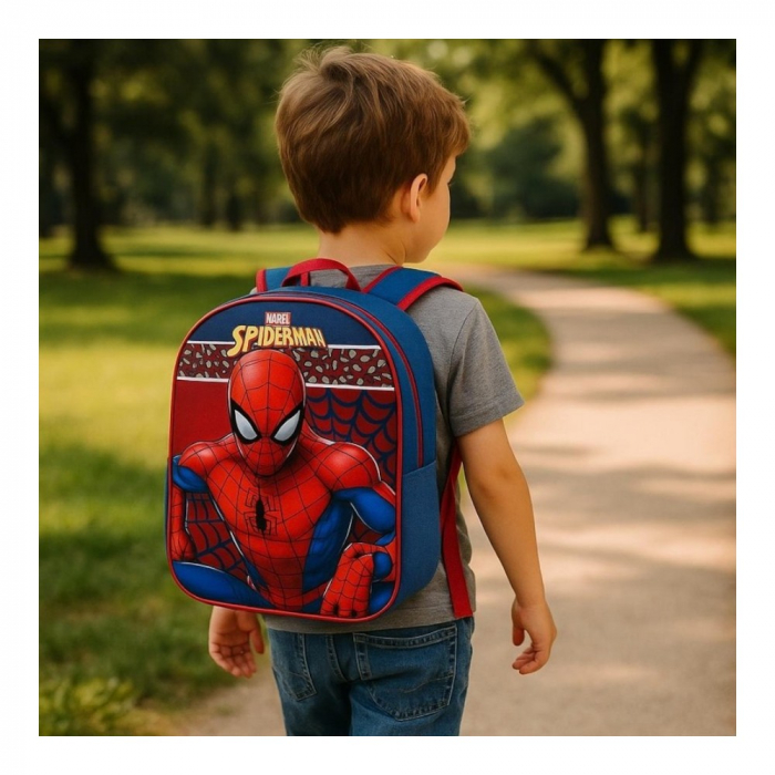 Ghiozdan copii 3D, 30x26x10 cm, multicolor, bretele ajustabile, Spiderman [5]