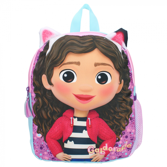Ghiozdan copii, 32x26x11 cm, cu un compartiment, buzunar lateral, multicolor, bretele ergonomice, intarite si ajustabile, Fluffy Friends, Gabby's Dollhouse [2]