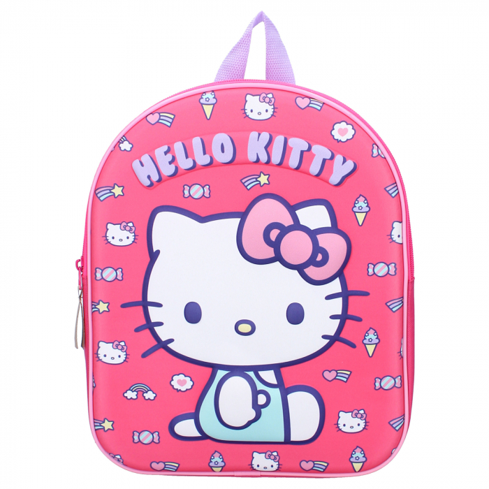 Ghiozdan copii 3D, 32x26x11 cm, cu un compartiment, multicolor, bretele ergonomice, intarite si ajustabile, Another Dimension, Hello Kitty [2]
