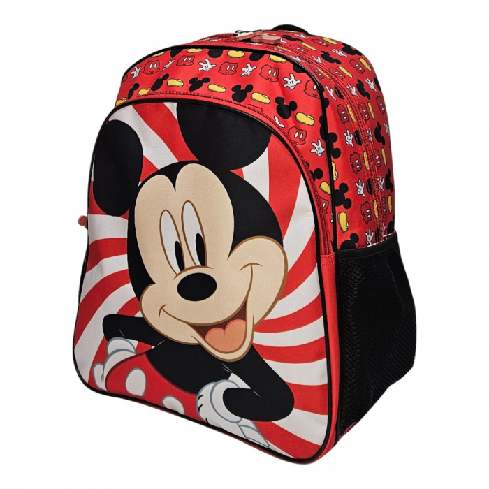 Ghiozdan copii, 40x30x11 cm, cu doua compartimente, multicolor, bretele intarite si ajustabile, Mickey Mouse [2]