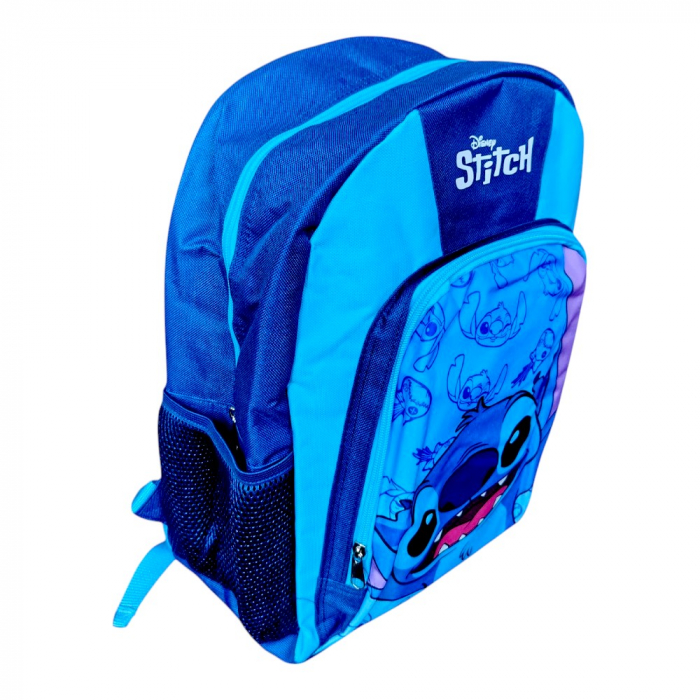 Ghiozdan copii, 40x30x15 cm, cu doua compartimente, albastru, bretele intarite si ajustabile, Stitch [3]