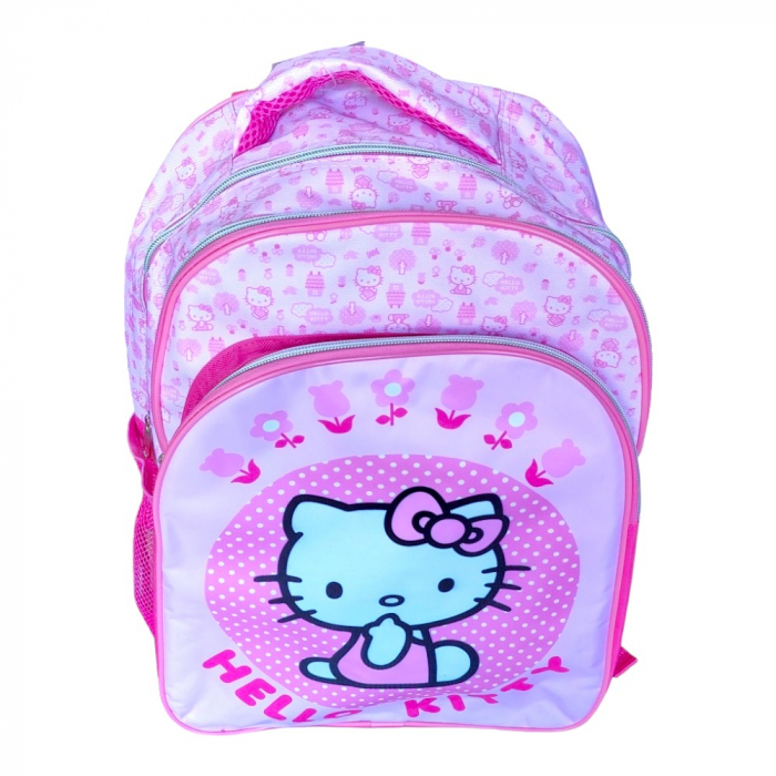 Ghiozdan copii, 42x30x17 cm, cu trei compartimente si doua buzunare laterale, multicolor, bretele ergonomice, intarite si ajustabile, benzi reflectorizante, Hello Kitty [2]