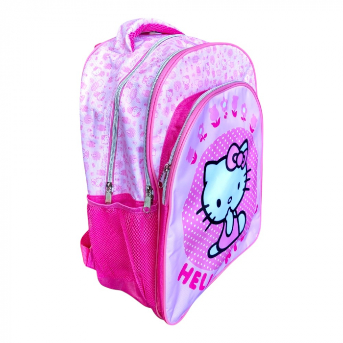 Ghiozdan copii, 42x30x17 cm, cu trei compartimente si doua buzunare laterale, multicolor, bretele ergonomice, intarite si ajustabile, benzi reflectorizante, Hello Kitty [3]