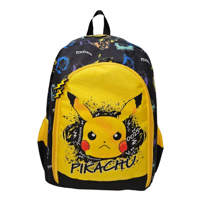 Ghiozdan ergonomic, cu doua compartimente si doua buzunare laterale, 40x30x17 cm, bretele ajustabile si intarite, multicolor, Pokémon [2]