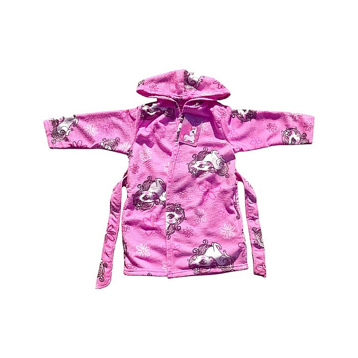 Halat de baie pentru copii, glugă și buzunare laterale, multicolor, Unicorn [2]