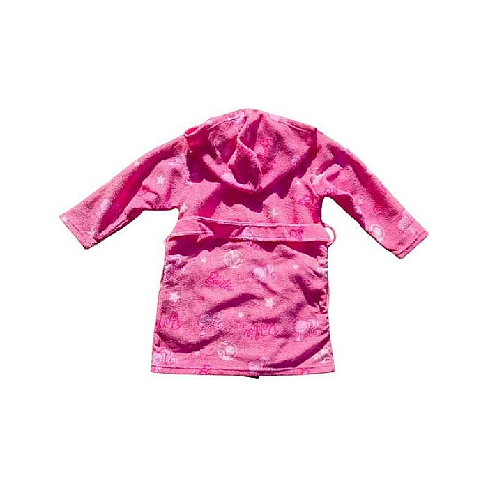 Halat de baie pentru copii, glugă și buzunare laterale, multicolor, Barbie [3]