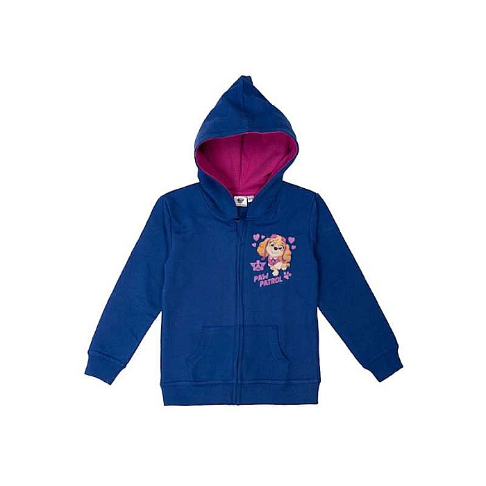 Hanorac copii cu glugă și buzunare frontale, albastru, 100% bumbac, Love, Paw Patrol [1]