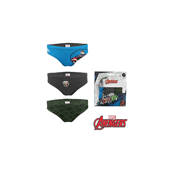 Set 3 chiloți pentru băieți, 100% bumbac, multicolor, Shield, Avengers [2]