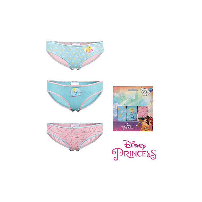 Set 3 chiloți pentru fetițe, 100% bumbac, multicolor,The Princess, Disney [2]